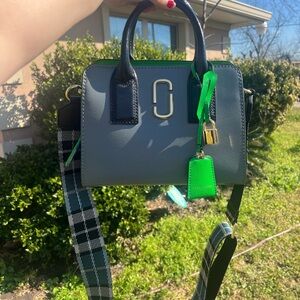 Marc Jacobs Gray and Green Crossbody Bag